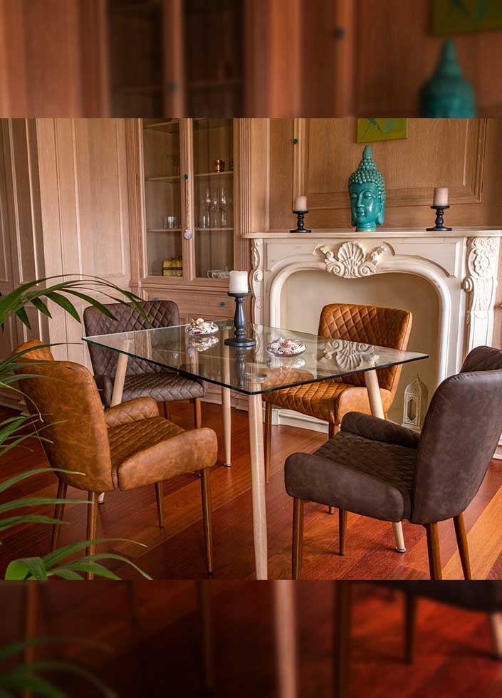 Silla tapizada Zia de Polipiel color Marrón, 62 x 54 x 83 cm - TessaHome |  Tu tienda de mobiliario online